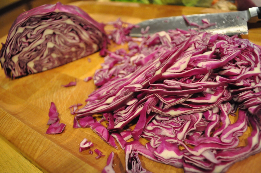 shredded purple cabbage