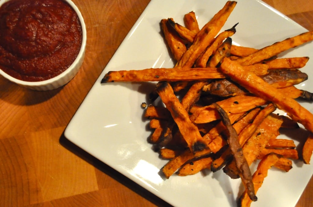 Thick Cut Sweet Potato Fries with Paleo Ketchup