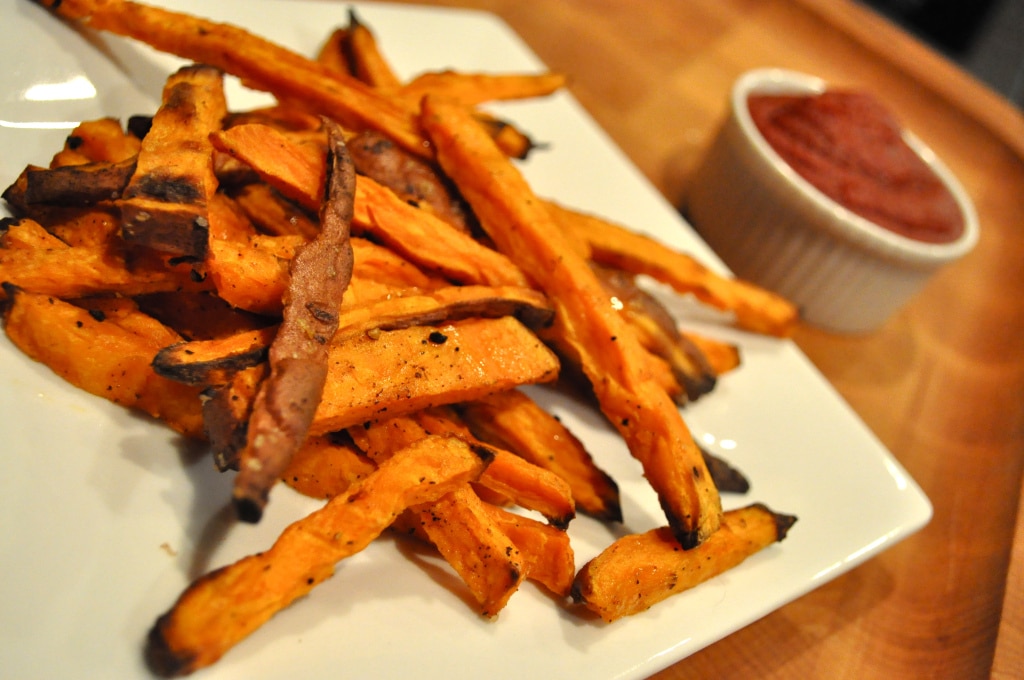 Thick Cut Sweet Potato Fries with Paleo Ketchup
