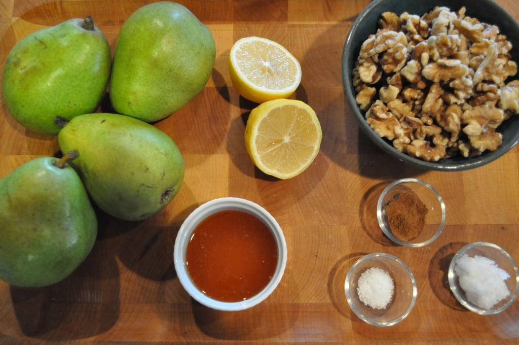 ingredients for paleo pear tart