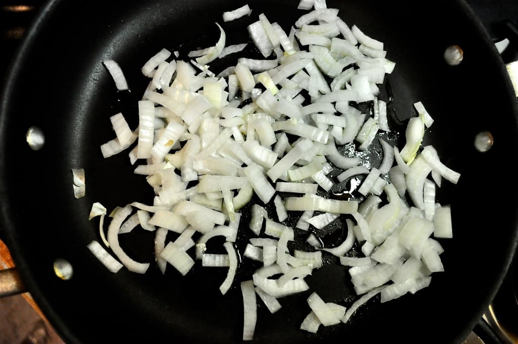 onions in a pan