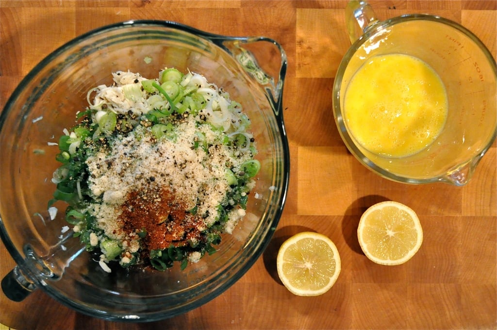 ingredients for paleo crab cakes with lemon garlic aioli