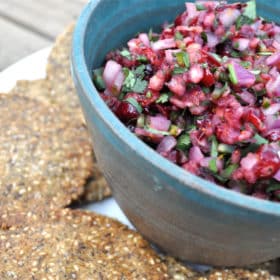 Cranberry salsa and chips