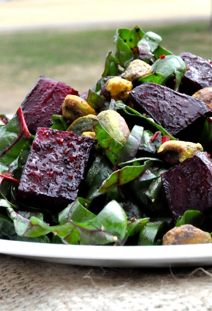 Shredded Swiss Chard and Roasted Beet Salad - Fed & Fit