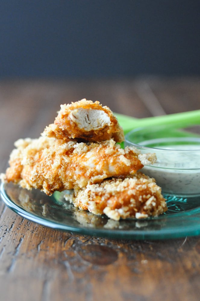 Crispy Buffalo Chicken Fingers | Fed and Fit-30