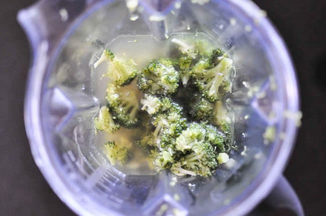 broccoli in a blender