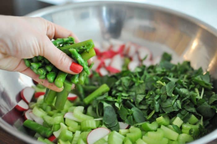 Spring Vegetable Salad ingredients