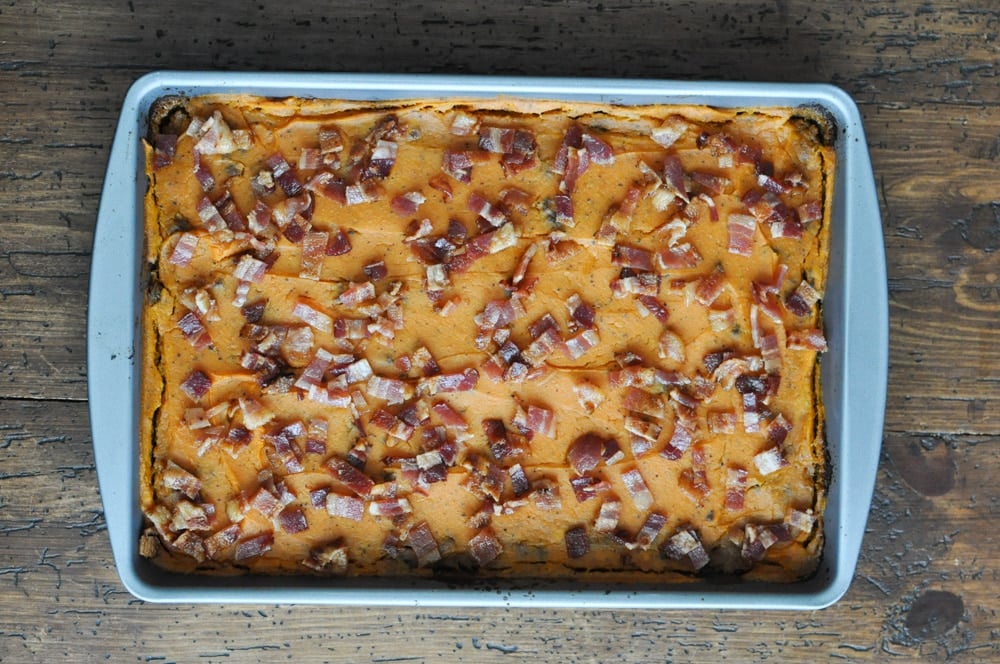 four layer beef and bacon casserole