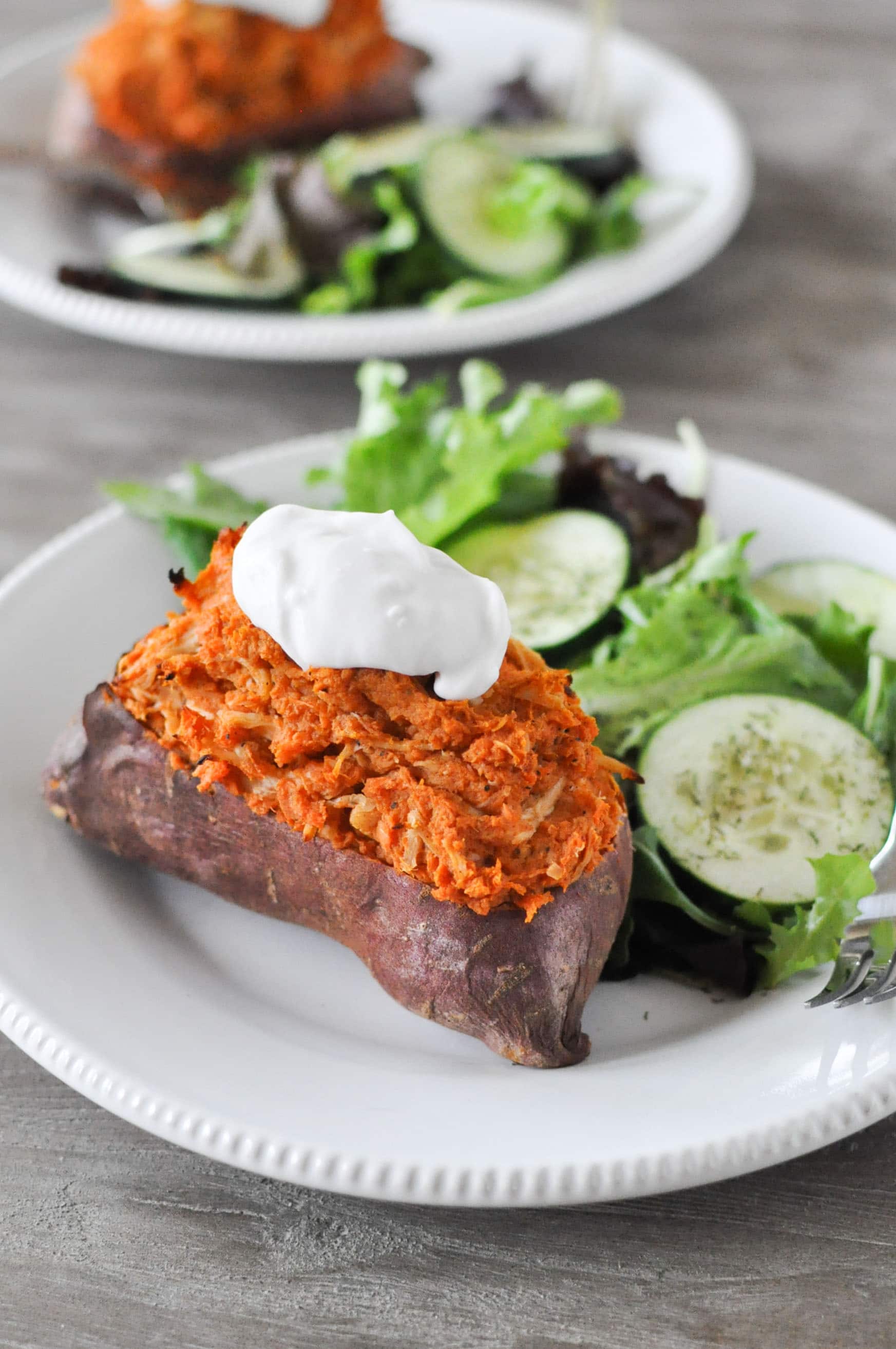 Twice Baked Loaded Sweet Potatoes