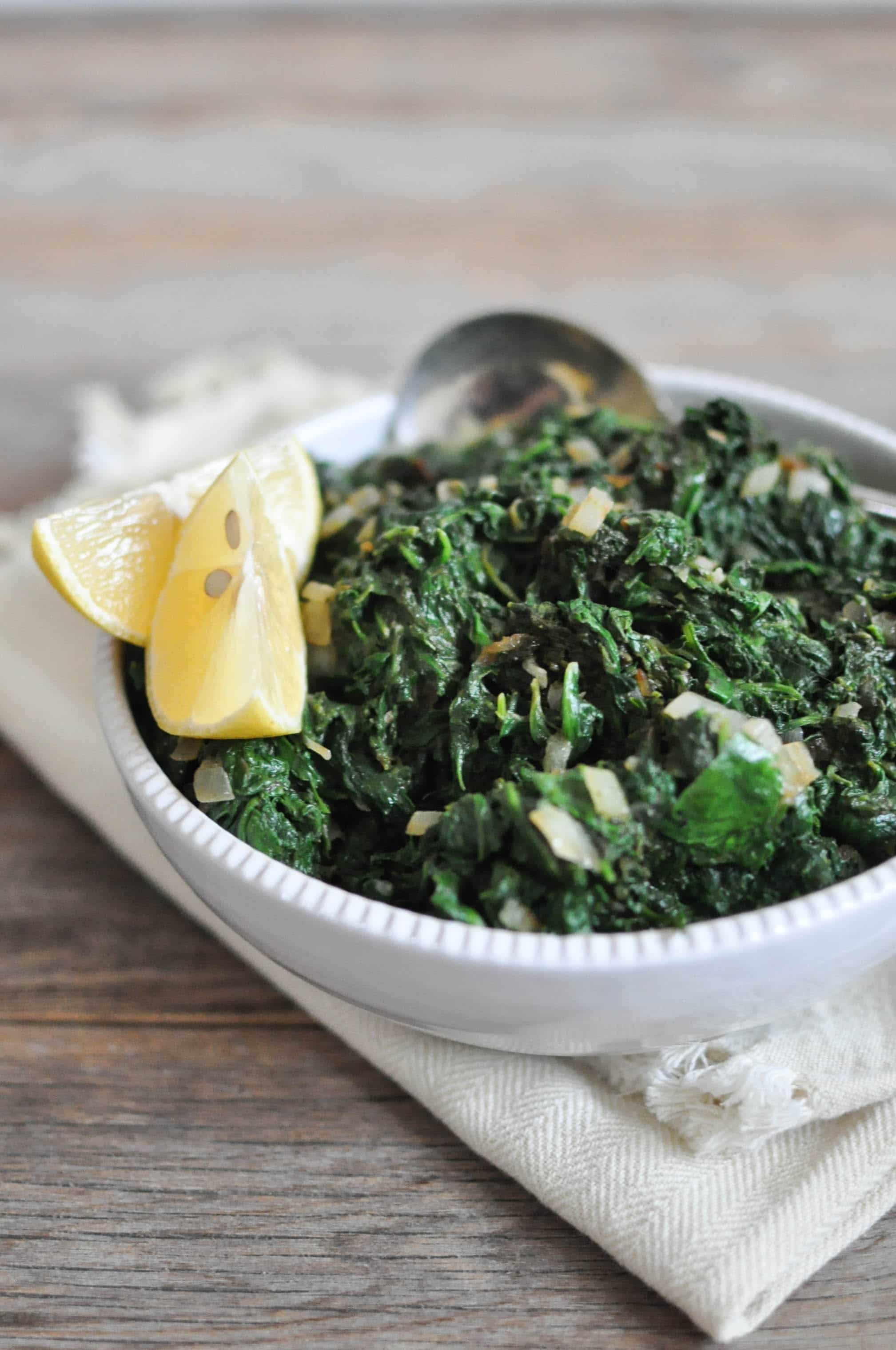 healthy creamed spinach