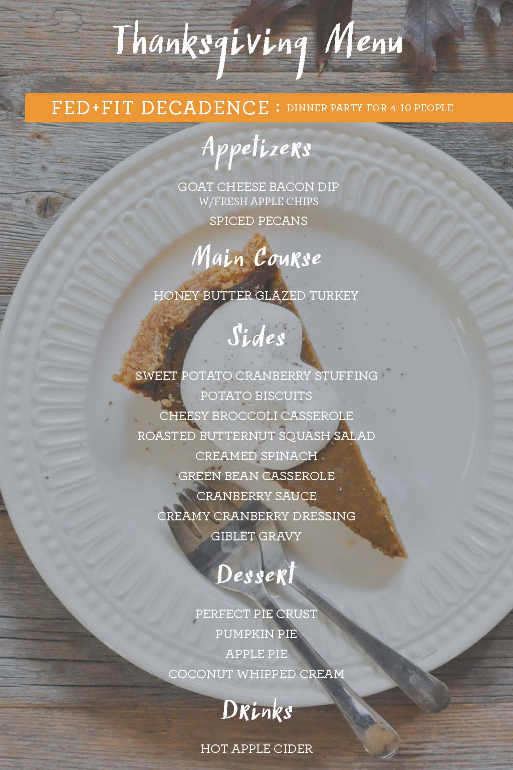 Thanksgiving menu 