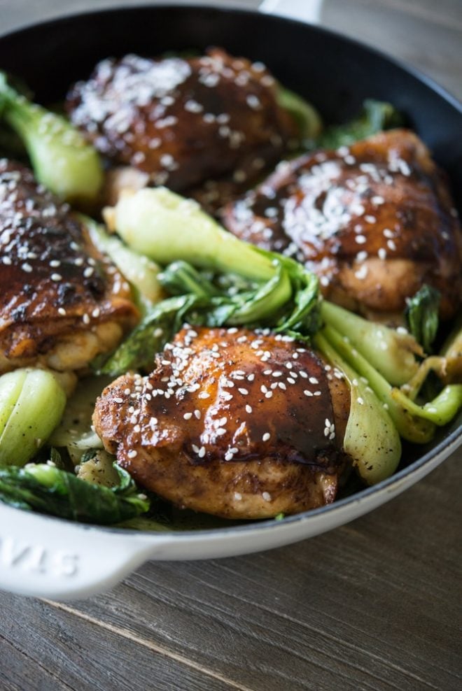 Paleo Teriyaki Chicken Thighs and Bok Choy