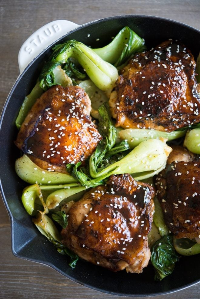 Paleo Teriyaki Chicken Thighs and Bok Choy