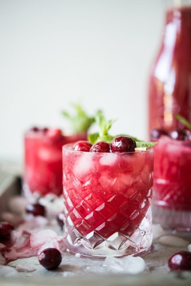 glasses of Cranberry Agua Fresca 