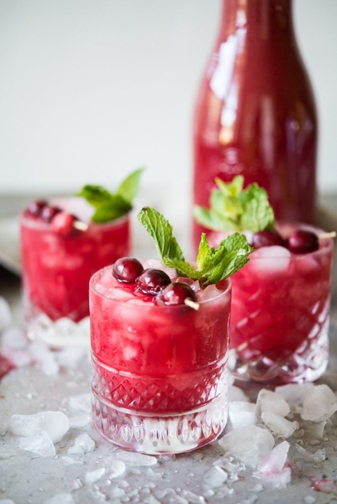 glasses of Cranberry Agua Fresca 