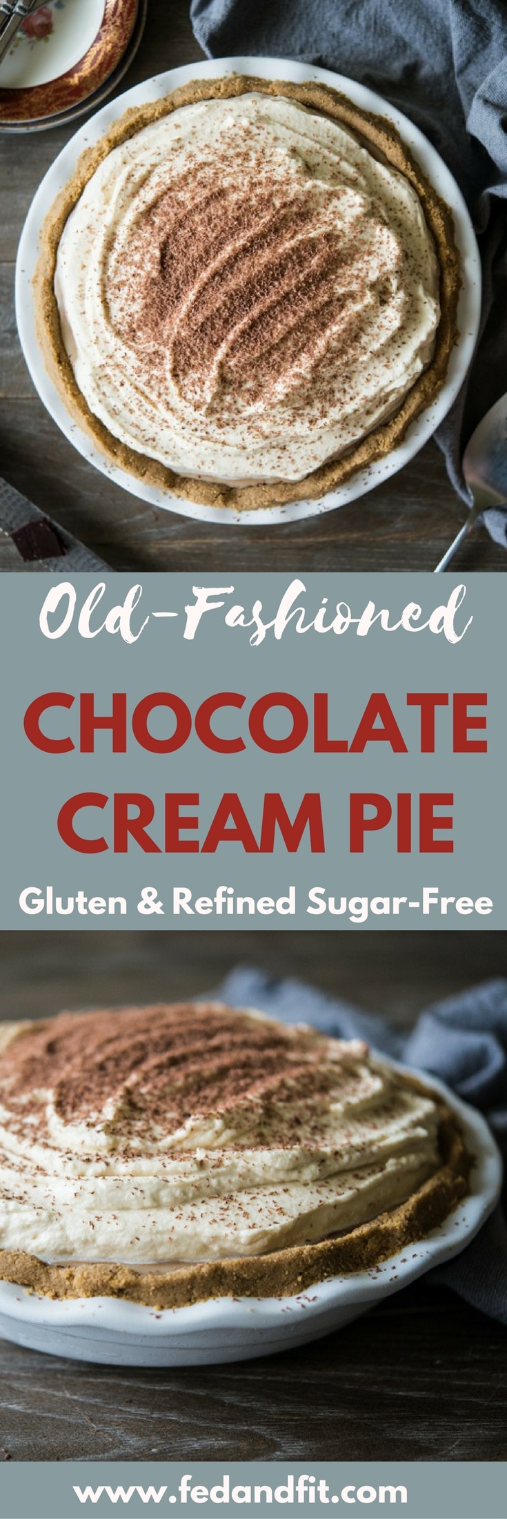 This easy, 7-ingredient chocolate pie is gluten and refined sugar-free and still incredibly rich and delicious. It is the perfect side dish for your Thanksgiving or holiday table!