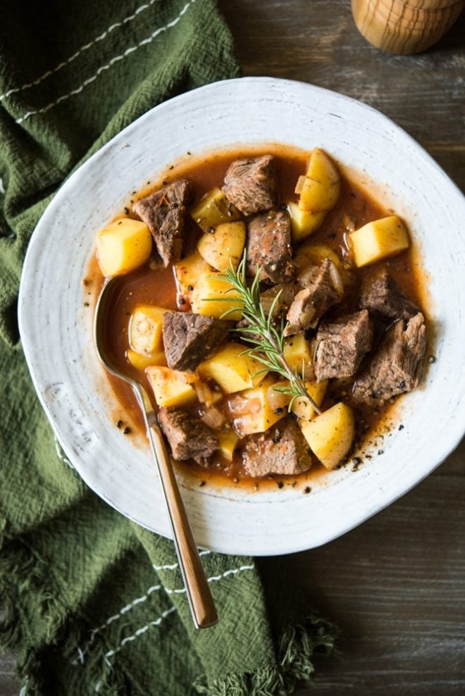 Rustic Beef & Potato Slow Cooker Soup