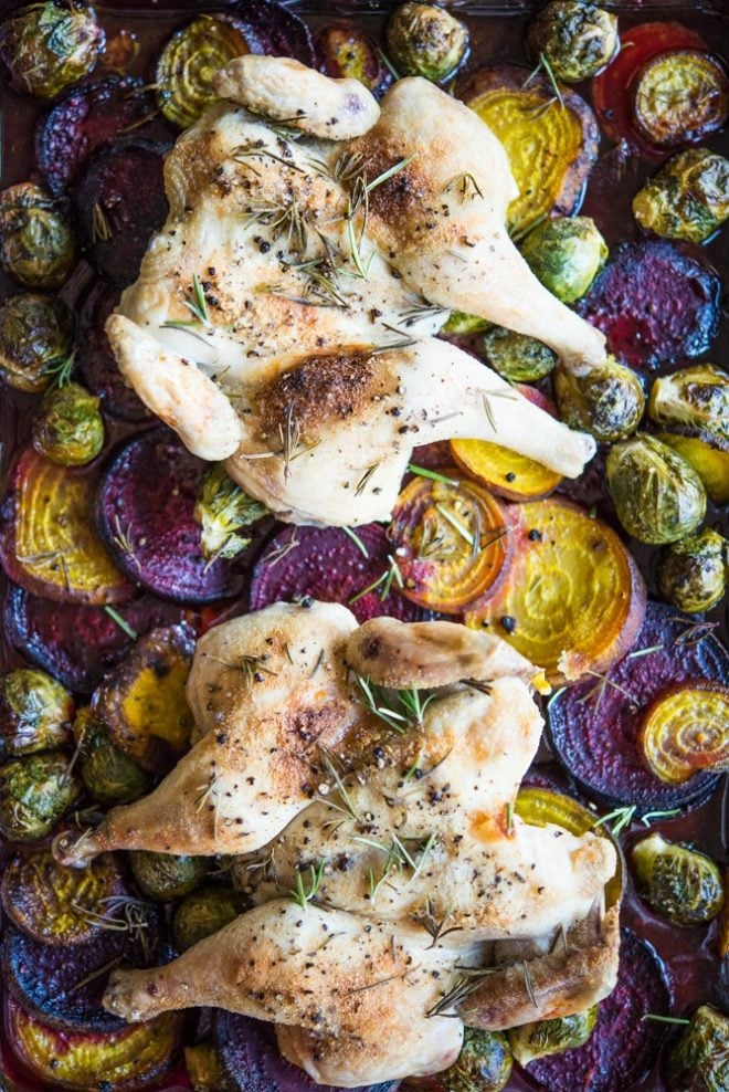 Spatchcock Hen Sheet Pan Dinner