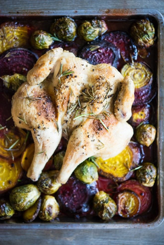 Spatchcock Hen Sheet Pan Dinner