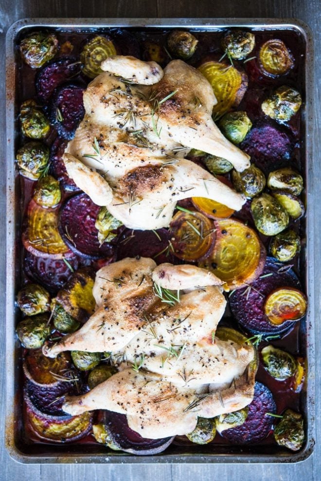 Spatchcock Hen Sheet Pan Dinner