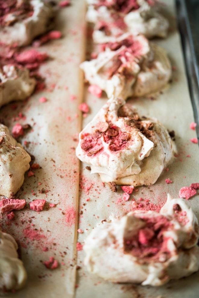 Strawberry Meringue Cookies