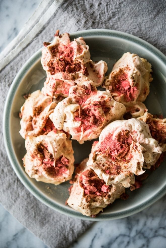 Strawberry Meringue Cookies