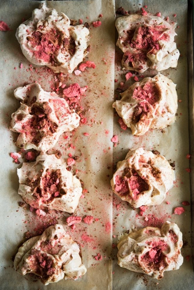 Strawberry Meringue Cookies