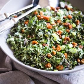 bowl of Curried Kale Salad Fed