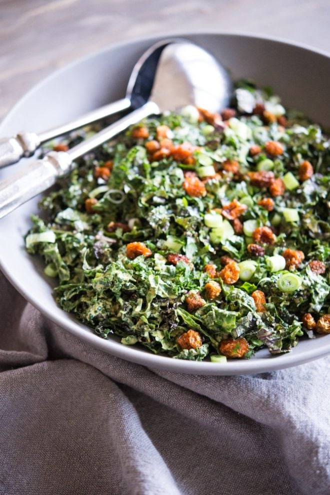 bowl of Curried Kale Salad Fed