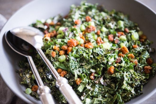 bowl of Curried Kale Salad Fed