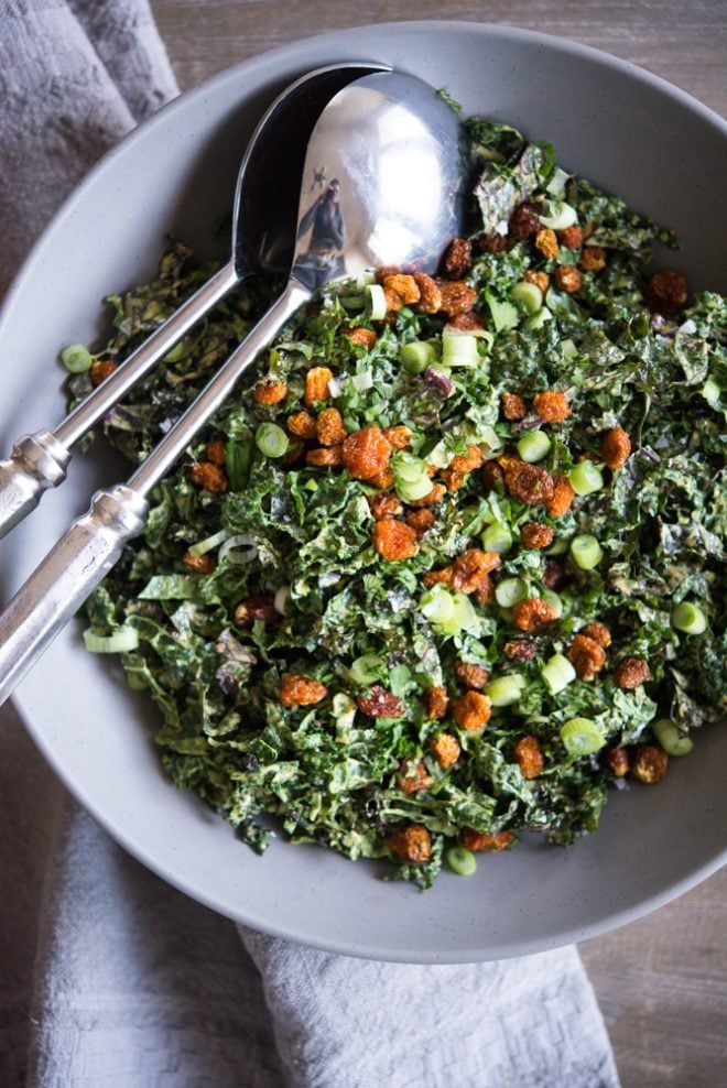 bowl of Curried Kale Salad Fed