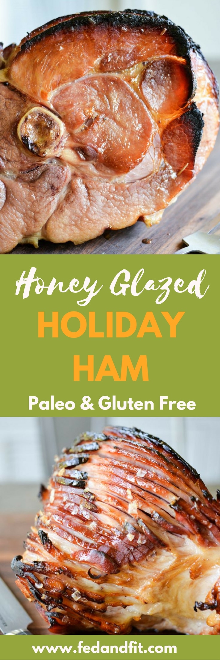 This honey glazed ham features a simple honey butter glaze and is the perfect main-dish for your Thanksgiving or Christmas Table!
