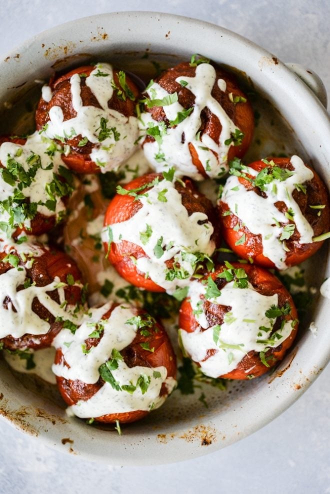 Paleo BBQ Ranch Meatloaf Stuffed Tomatoes | Fed & Fit