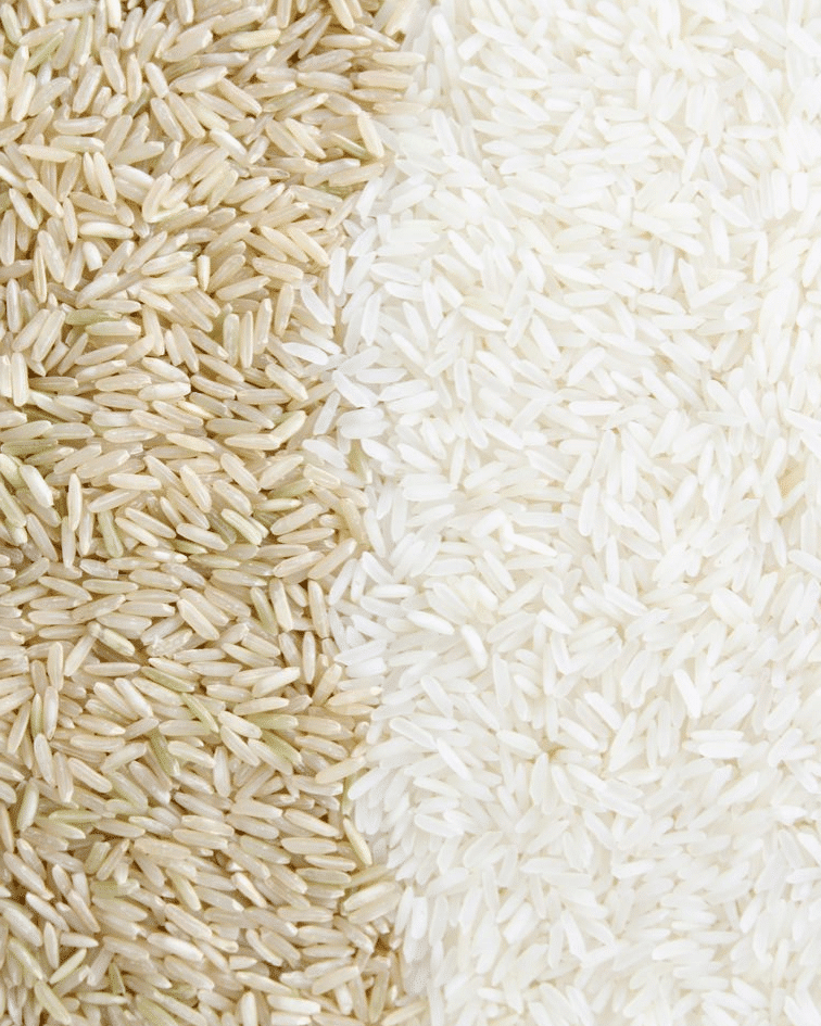 photo of brown rice vs. white rice