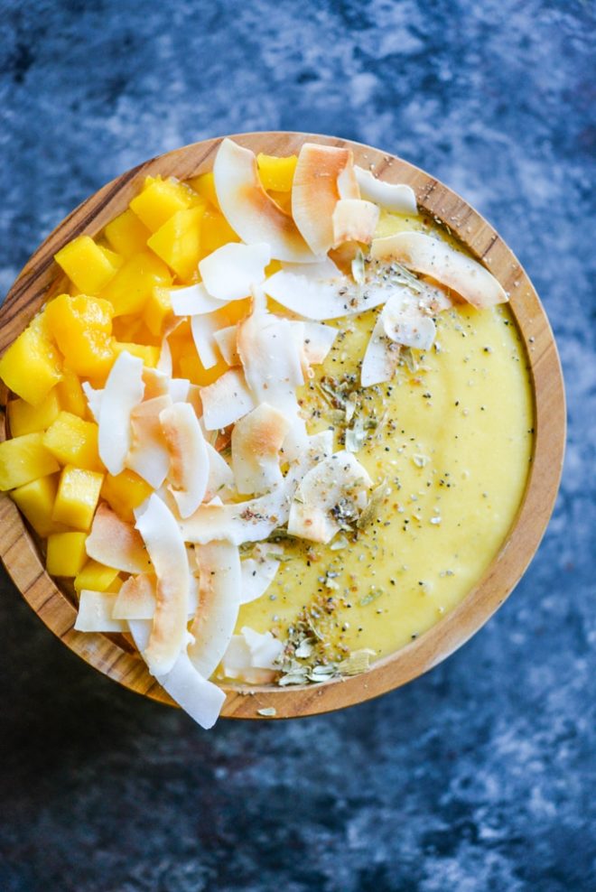 Paleo Mango Lassi Smoothie Bowls | Fed & Fit