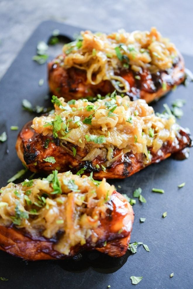 Smothered BBQ Chicken Breasts