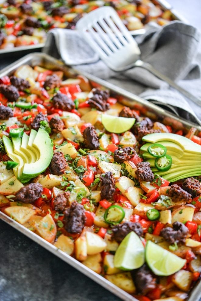 Potato chorizo sheet pan breakfast