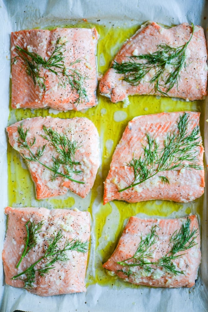 Dill and Garlic Baked Salmon