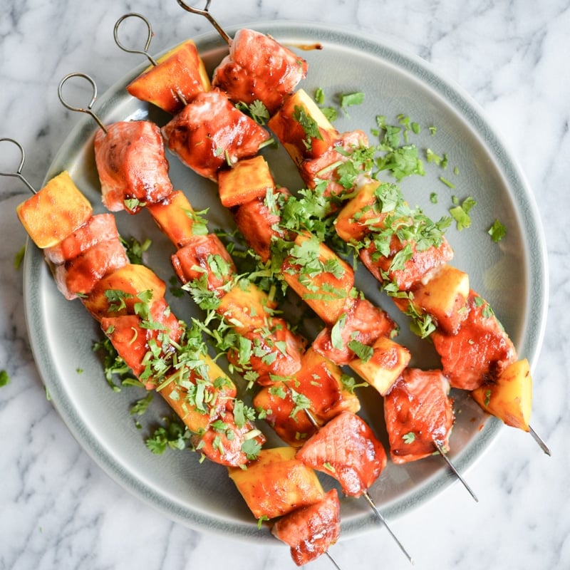 BBQ Salmon Mango Kabobs Fed & Fit