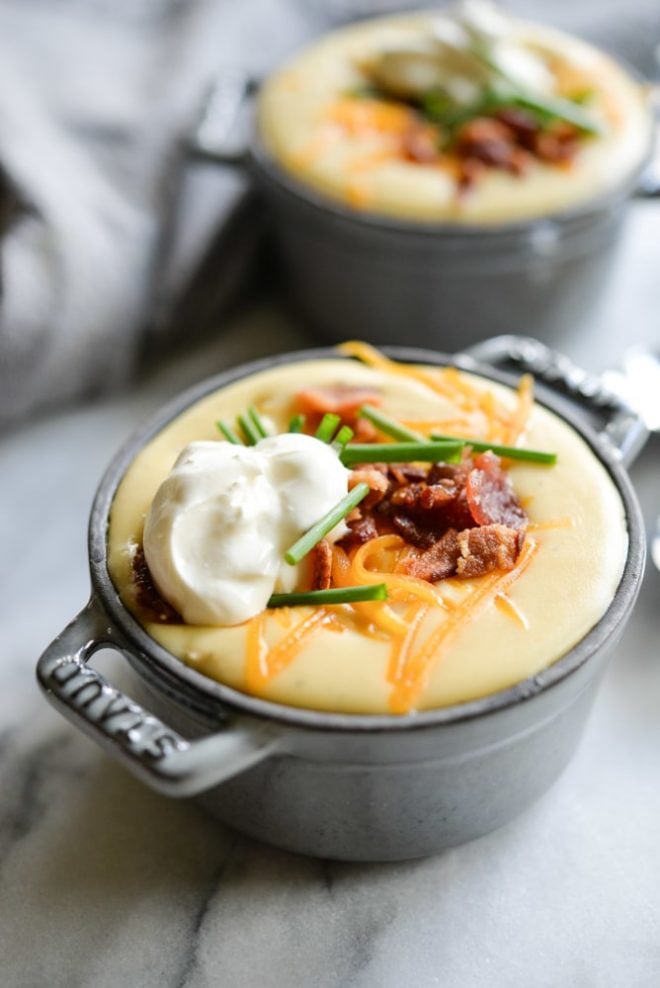 Loaded Instant Pot Potato Soup - Bowl of Delicious