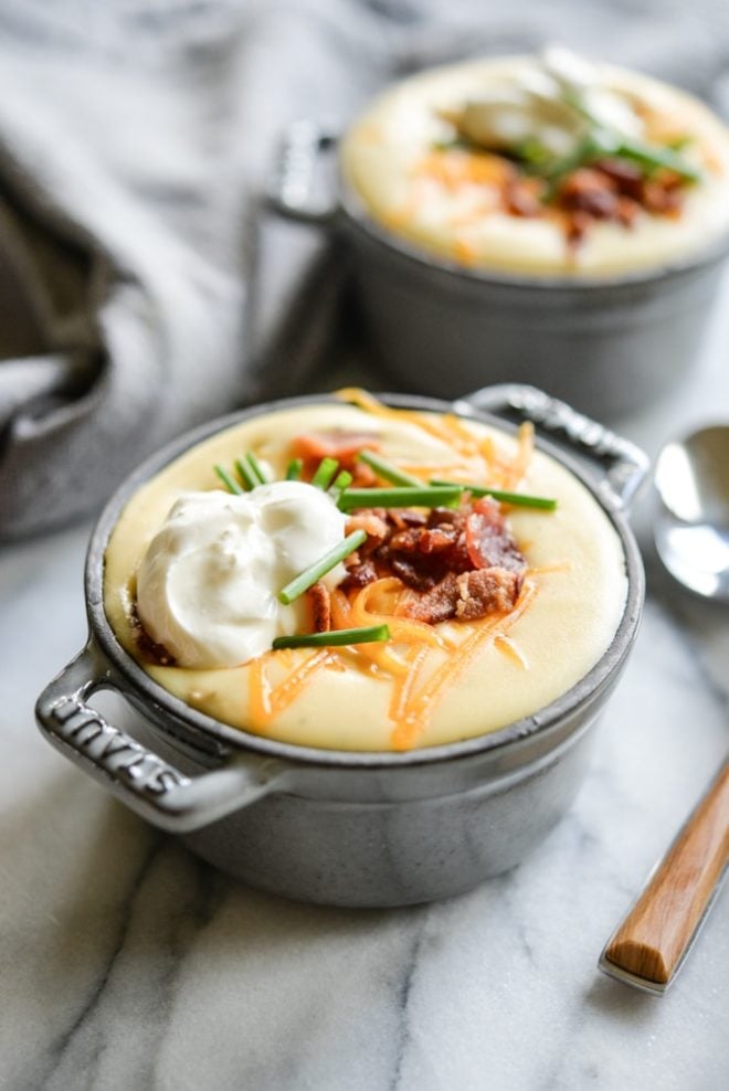 Loaded Instant Pot Potato Soup - Bowl of Delicious