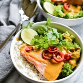 Yellow Curry Salmon Bowls