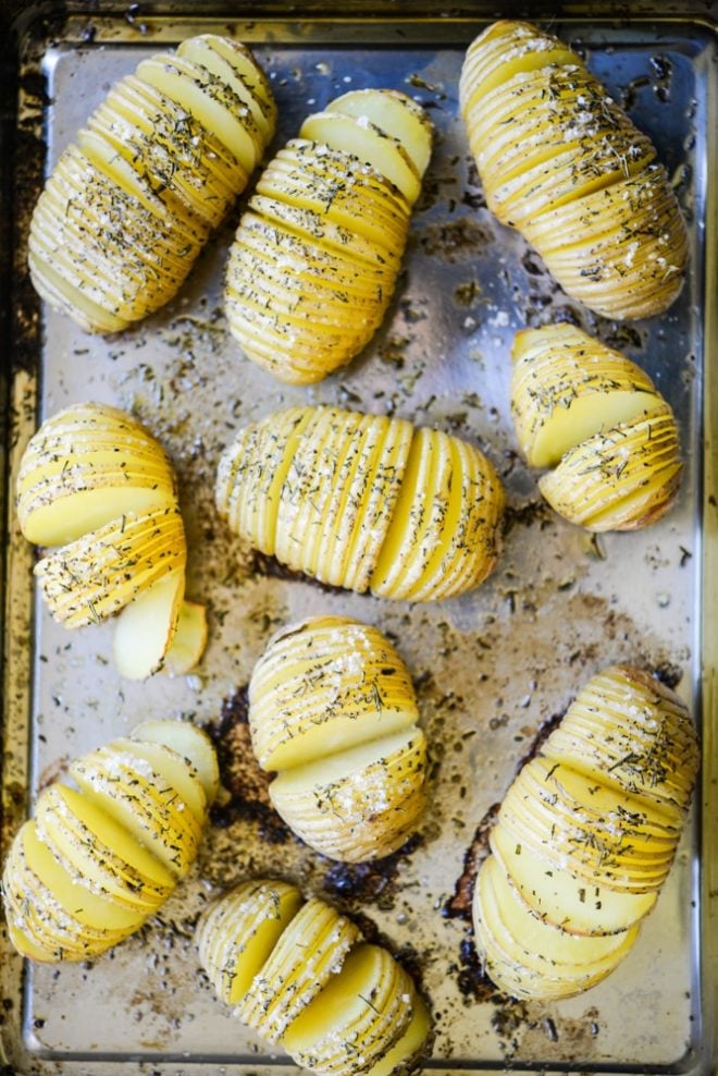 Rosemary Sea Salt Hasselback potatoes