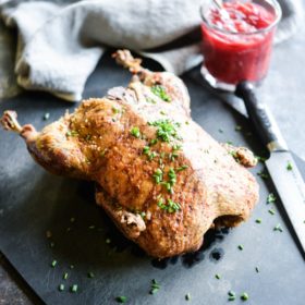 Easy Roasted Duck with Plum Sauce