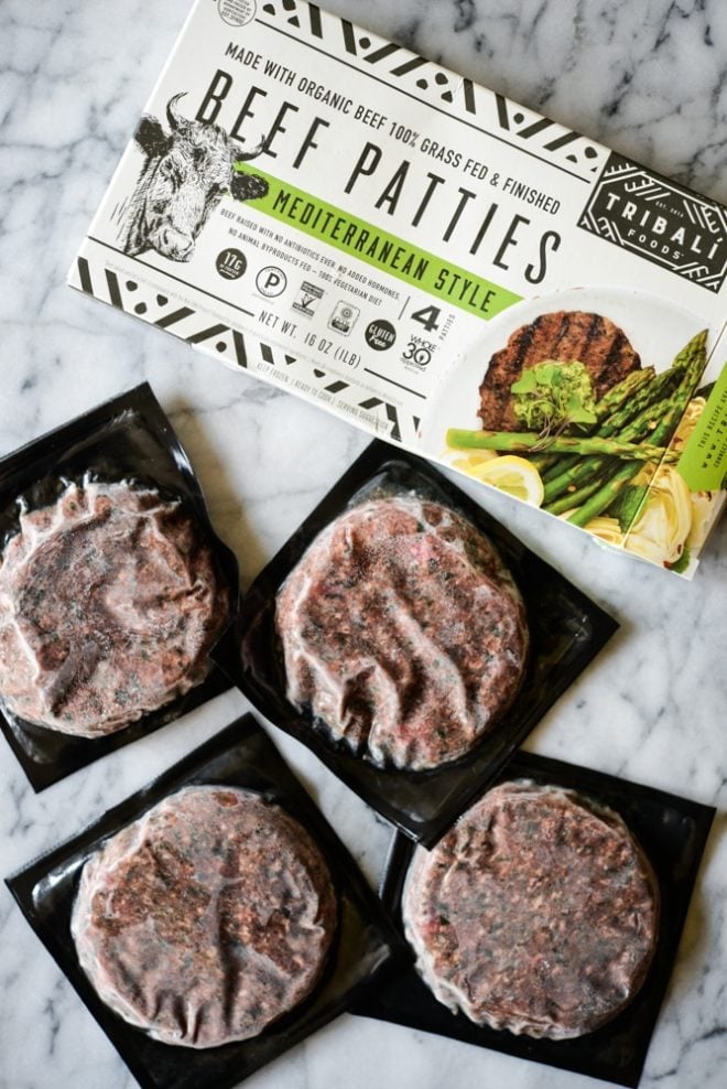 frozen Tribali Mediterranean beef patties