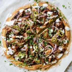 BBQ Pork Plantain Pizza