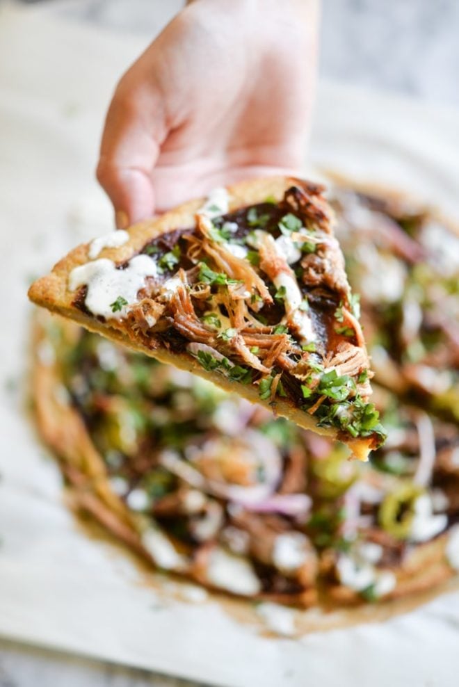 BBQ Pork Plantain Pizza