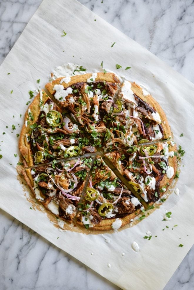 BBQ Pork Plantain Pizza