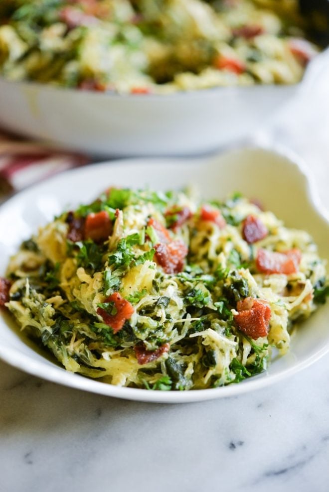 Chicken Carbonara Spaghetti Squash Casserole