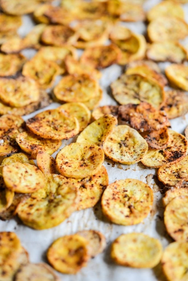 Chili Lime Oven Baked Plantain Chips